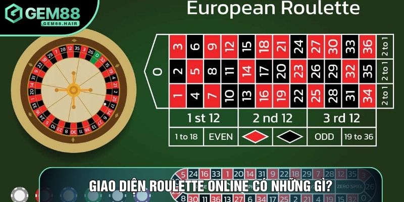 Giao diện roulette online có những gì?