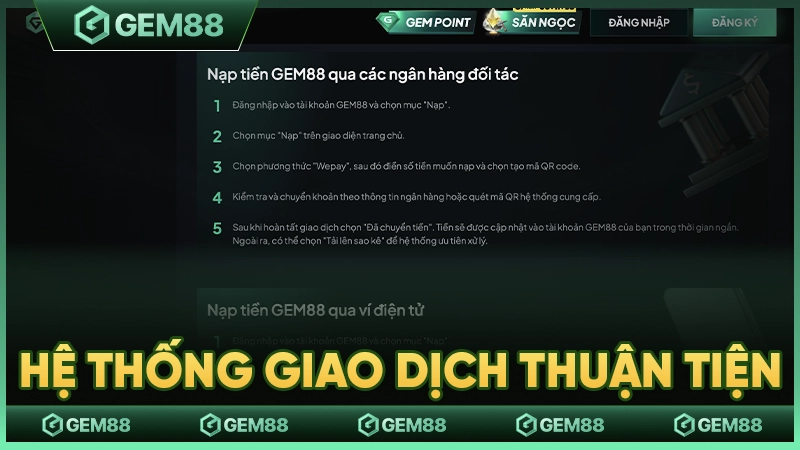 Quy trình nạp/rút tiền siêu tốc và bảo mật tuyệt đối